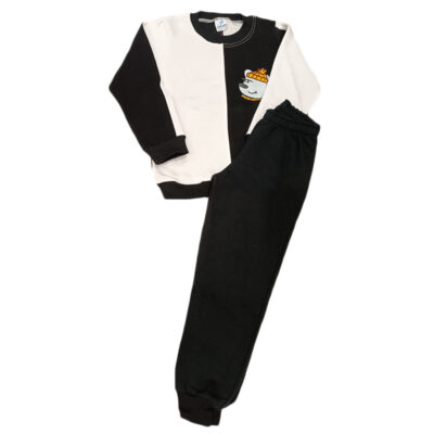 Φόρμα αρκουδάκι λευκό/μαύρο