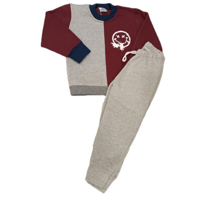 Φόρμα χαμόγελο γκρι/μπορντό