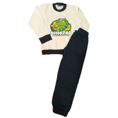 Φόρμα δεινοσαυράκι εκρού/μαύρο