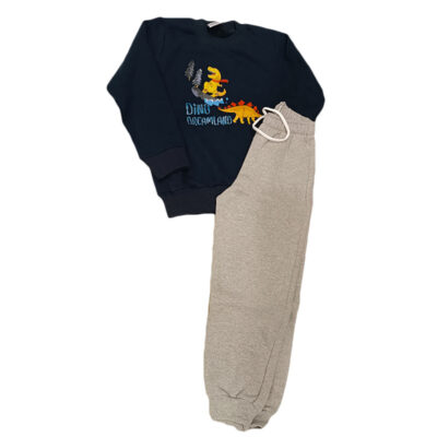 Φόρμα δεινοσαυράκια μπλε/γκρι