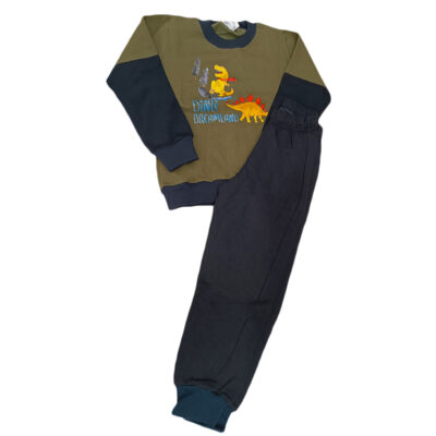 Φόρμα δεινοσαυράκια χακί/μαύρο