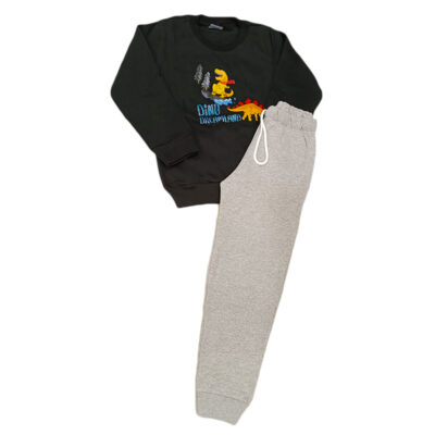 Φόρμα δεινοσαυράκια μαύρο/γκρι