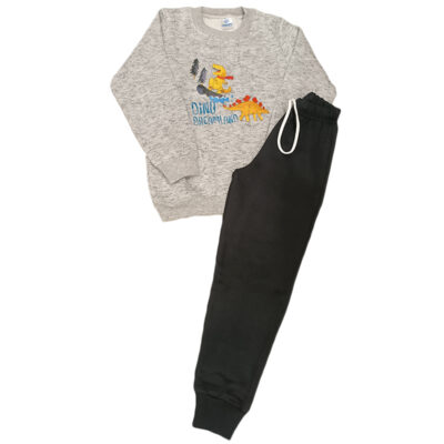 Φόρμα δεινοσαυράκι γκρι με νερά