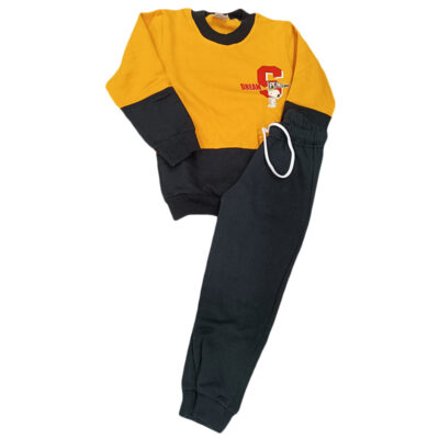 Φόρμα σνούπι μουσταρδί/μαύρο