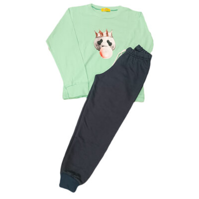 Πιτζάμα panda βεραμάν/γκρι σκούρο