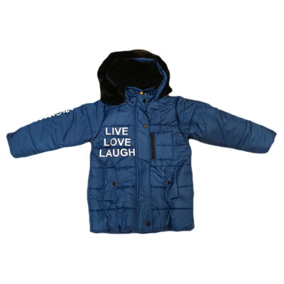 Μπουφάν μπλε με γούνα