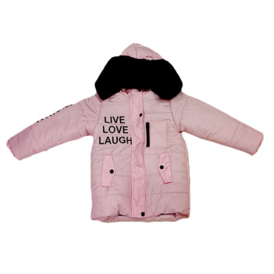 Μπουφάν ροζ με γούνα