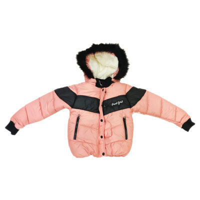 Μπουφάν ροζ με γούνα
