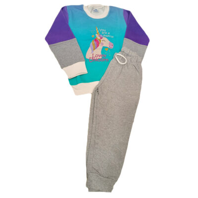 Φόρμα μονόκερος δίχρωμη/γκρι