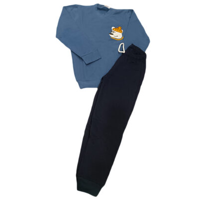 Φόρμα αρκουδάκι ραφ/μπλε