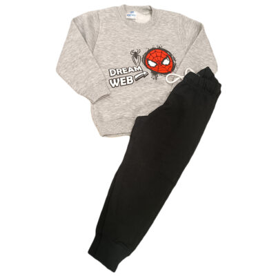 Φόρμα spiderman γκρι/μαύρο