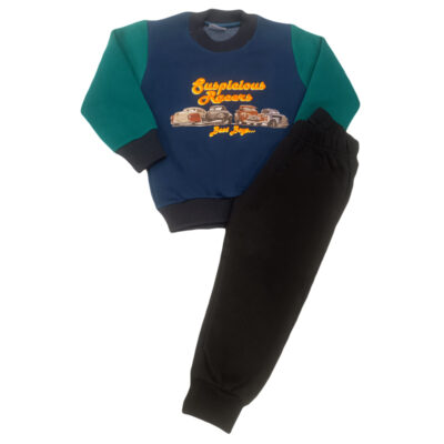 Φόρμα αυτοκινητάκια μπλε(πετρόλ)