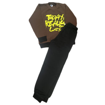 Φόρμα lazy day καφέ/μαύρο