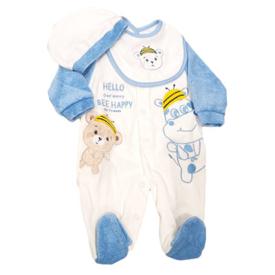 Φορμάκι βελουτέ bee happy λευκό