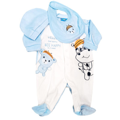 Φορμάκι βελουτέ λευκό/γαλάζιο