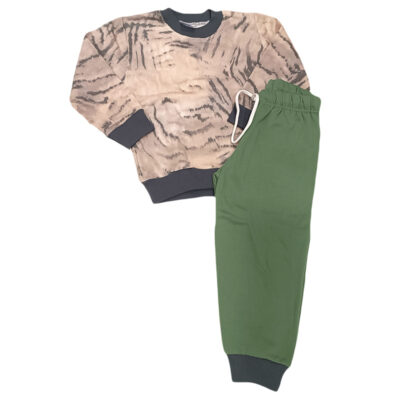 Πιτζαμάκι μπεζ/πράσινο