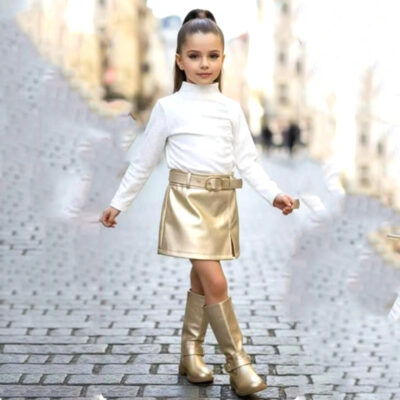 Σετ με σορτς/φούστα χρυσό