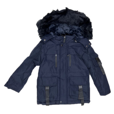 Μπουφάν μπλε με γούνα 