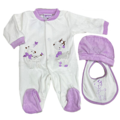 Φορμάκι βελουτέ λευκό/μωβ