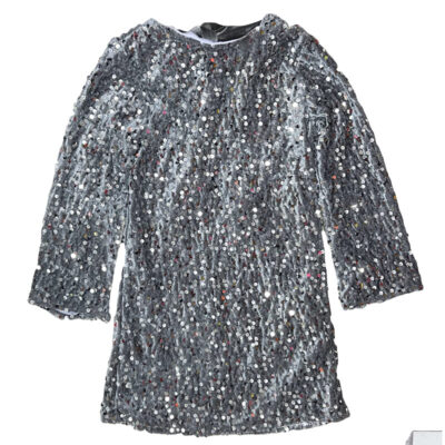 Φόρεμα βελουτέ με πούλιες ασημί