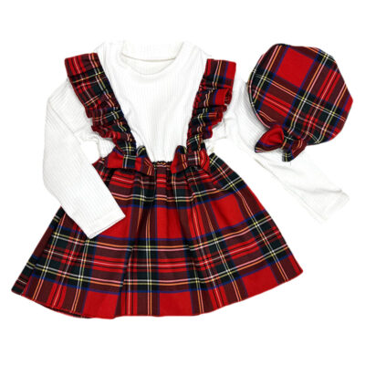 Φόρεμα λευκό καρό