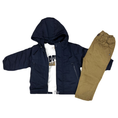 Σετ με μπουφανάκι μπλε/μπεζ