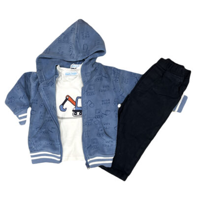 Σετ με φλις ζακέτα μπλε