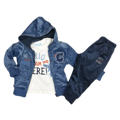 Φόρμα βελουτέ μπλε ραφ