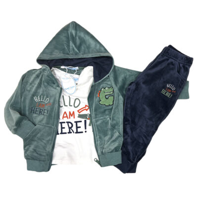 Φόρμα βελουτέ πράσινο/μπλε