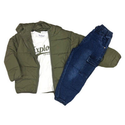 Σετ με μπουφάν  χακί