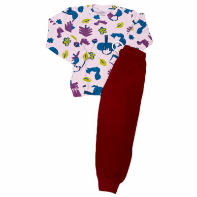 Πιτζαμάκι ροζ/μπορντό