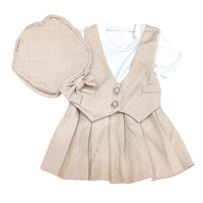 Φόρεμα με μπερεδάκι μπεζ