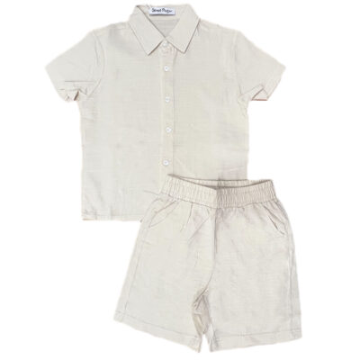 Σετ με πουκάμισο λινό εκρού