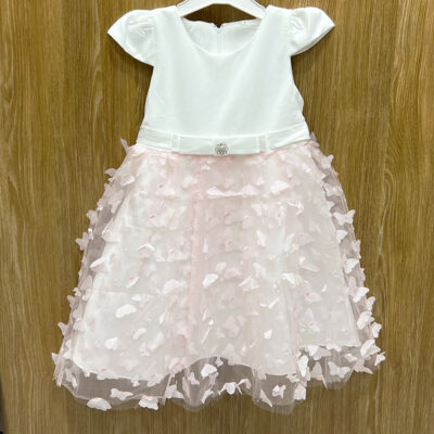 Φόρεμα πεταλουδίτσες ροζ/λευκό