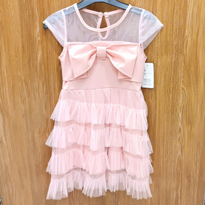 Φόρεμα σομόν με διαφάνεια