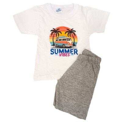 Σετ summer vibes λευκό/γκρι