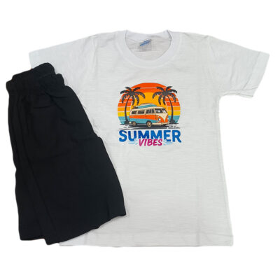 Σετ summer vibes λευκό/μαύρο